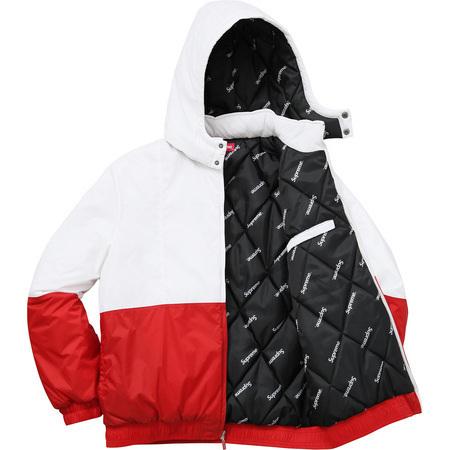 18AW 白赤 シュプリーム コピー Supreme Sideline Side Logo Parka White / Red 7011103